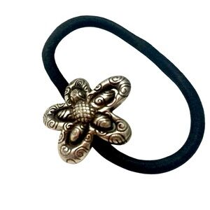 Brighton Hair Tie Metal Charm Retired Chunky Flower